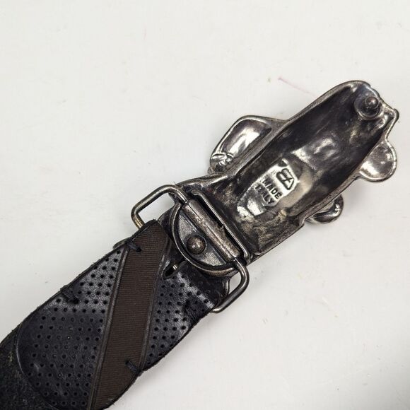 Vintage Italian Leather Belt with Car Buckle – Quelli Della Pelle – Size 37–42 - Picture 8 of 9